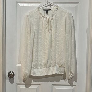 White House Black Market white Lace Blouse